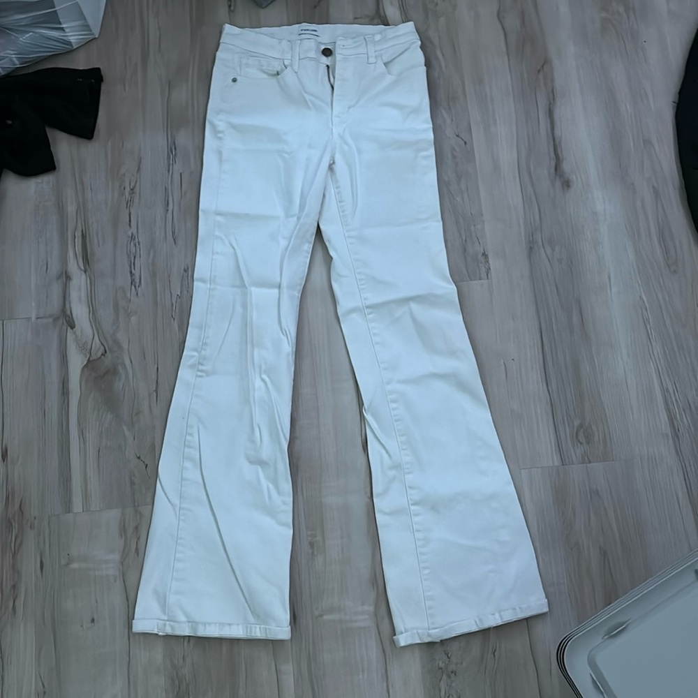 White boot cut jeans